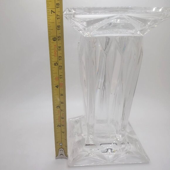 Quad Prism Candle Holder Vase Pillar Pedestal Reversible Clear Crystal 7" Vase - Picture 8 of 10